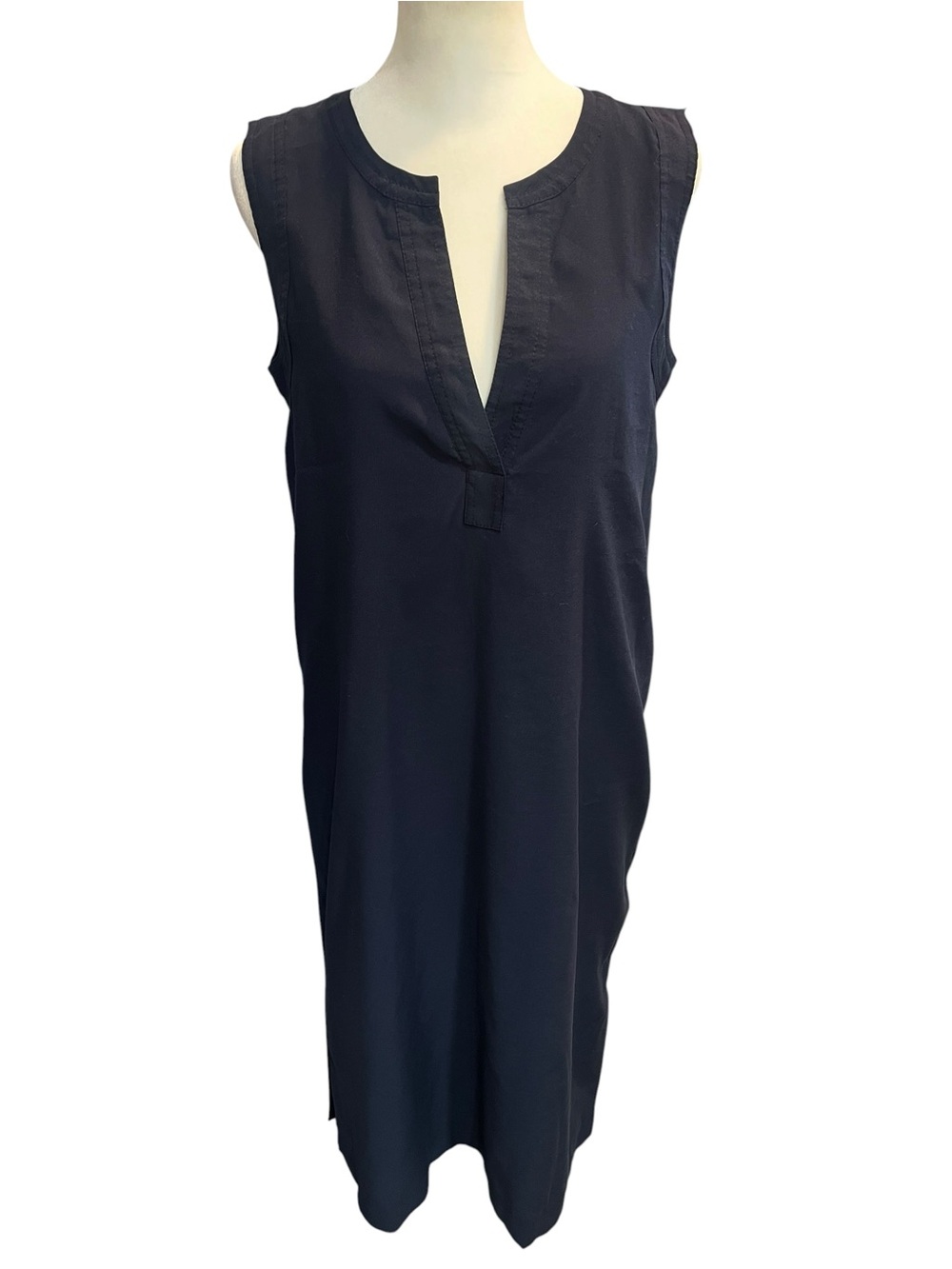 Ann Taylor Light Weight Navy Blue Maxi Sleeveless V-Neck Dress-Small